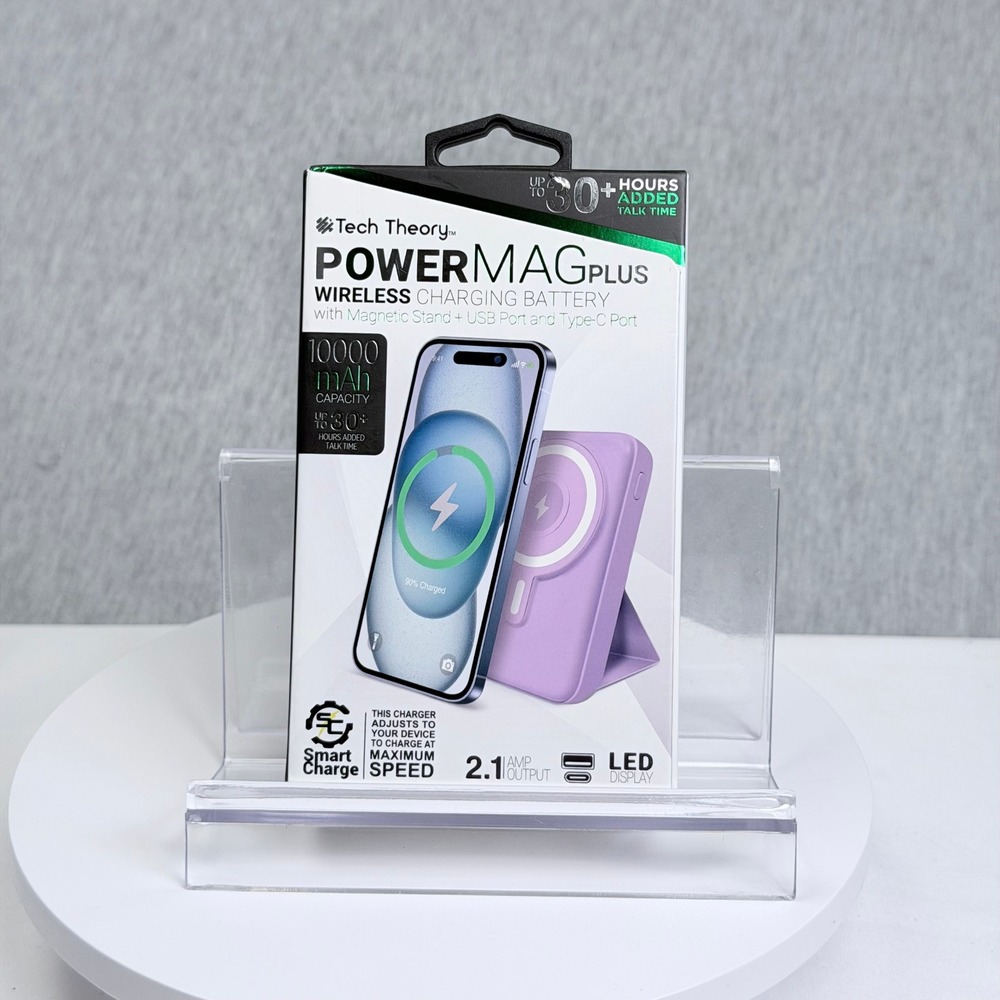 Tech Theory PowerMag Plus 10000mAh Wireless Charging Battery Purple PWTT10KPML13
